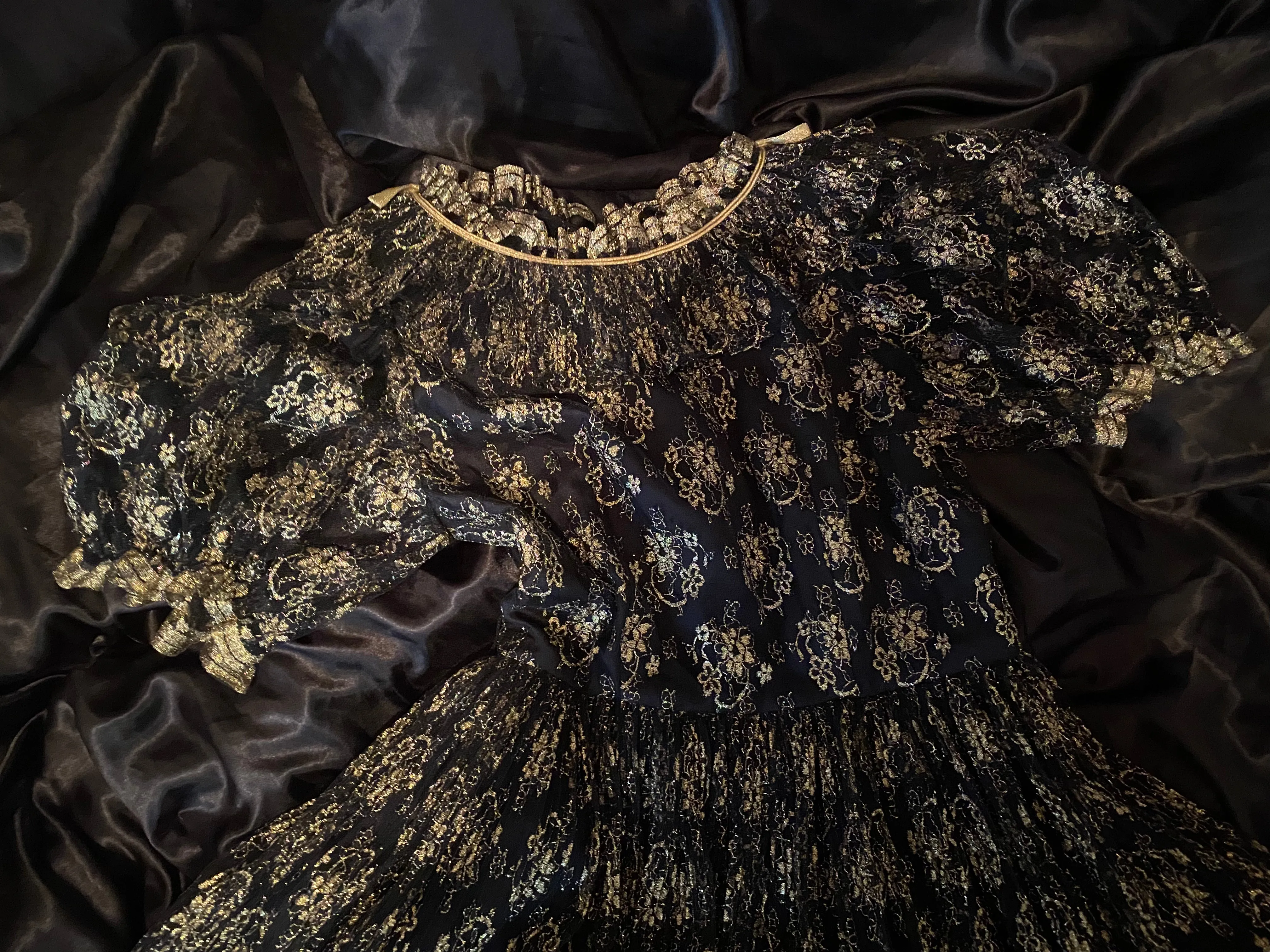 80's flower lace dress