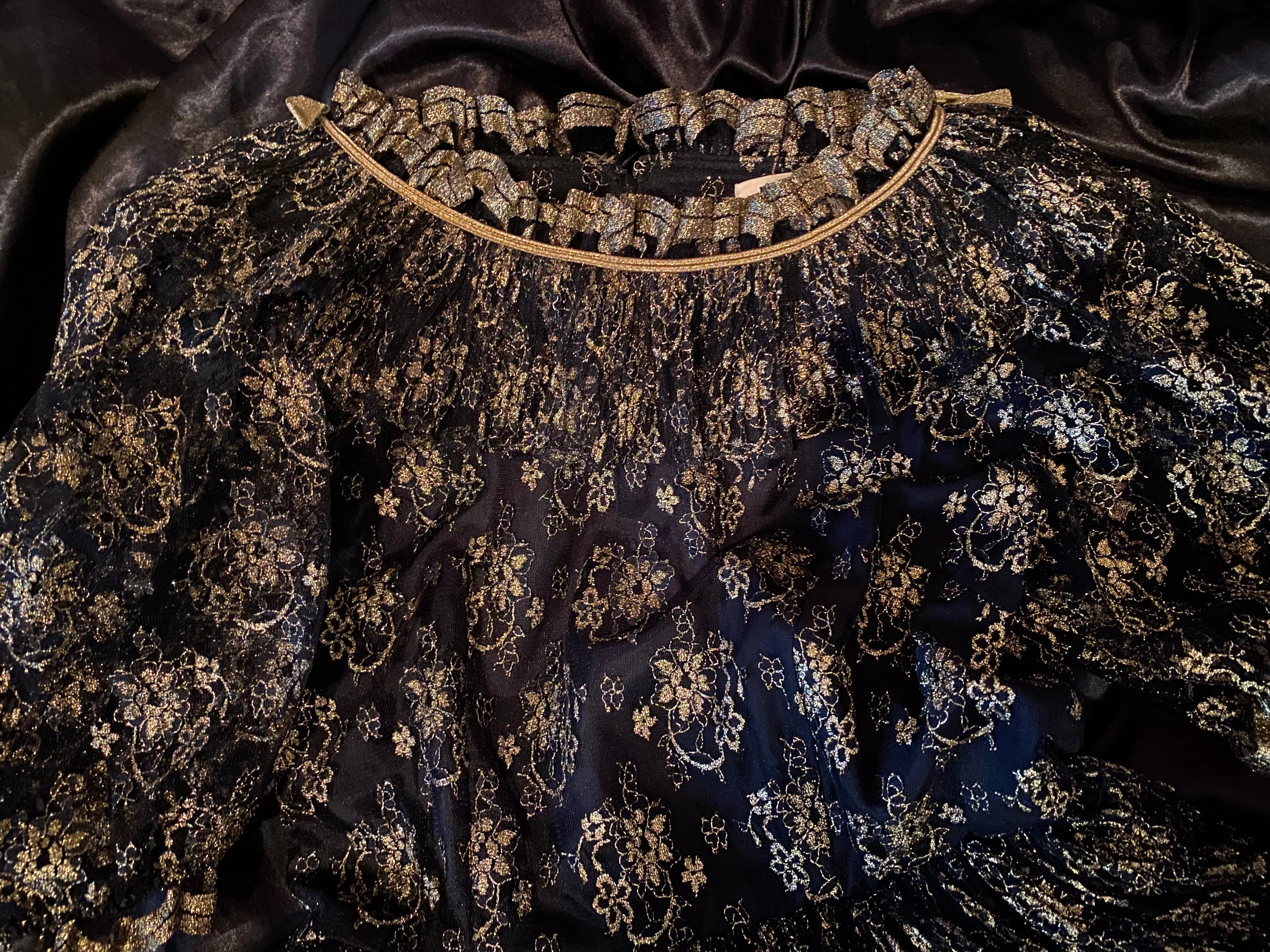 80's flower lace dress
