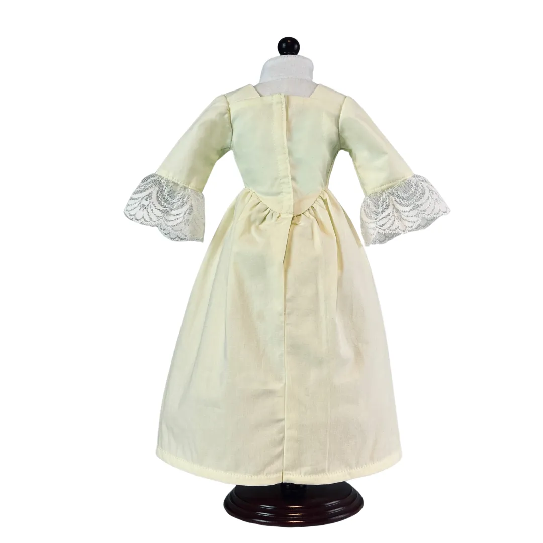 A Girl for All Time Georgian Day Dress and Hat doll costume for 16 inch British dolls