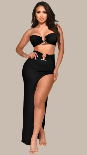 bbIrregular Slit Outfit