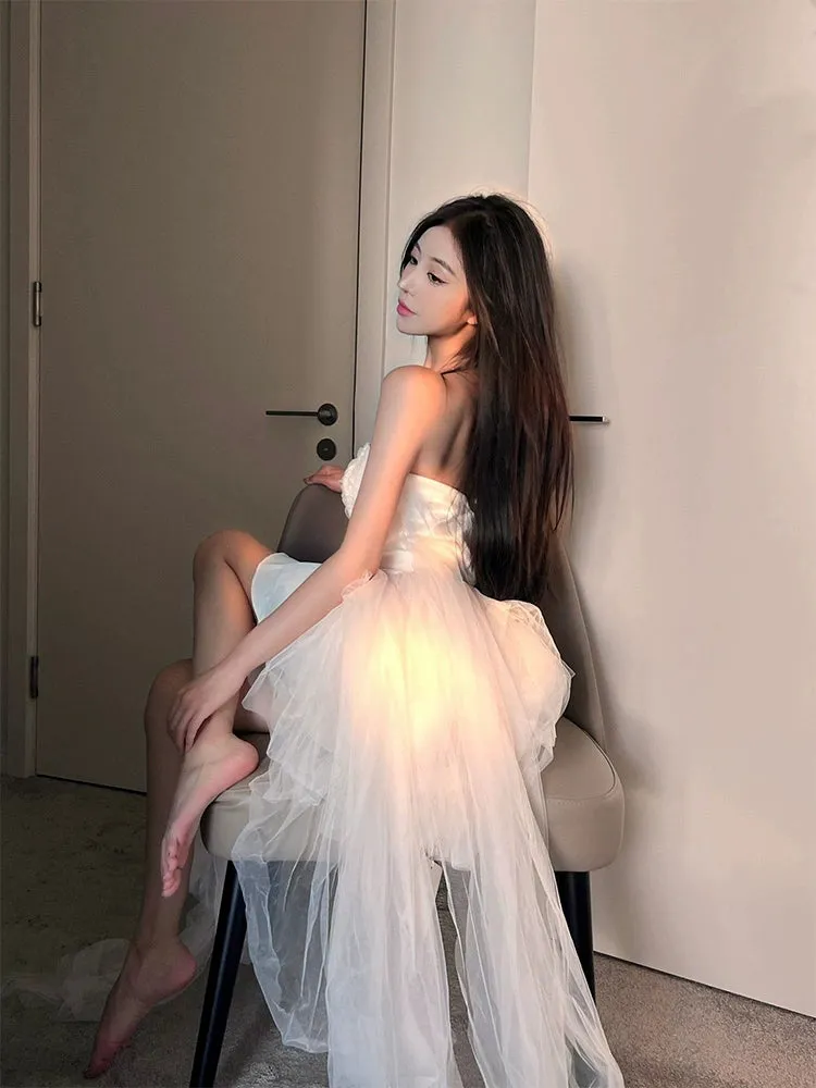 Birthday party dress princess strapless dress       S5836
