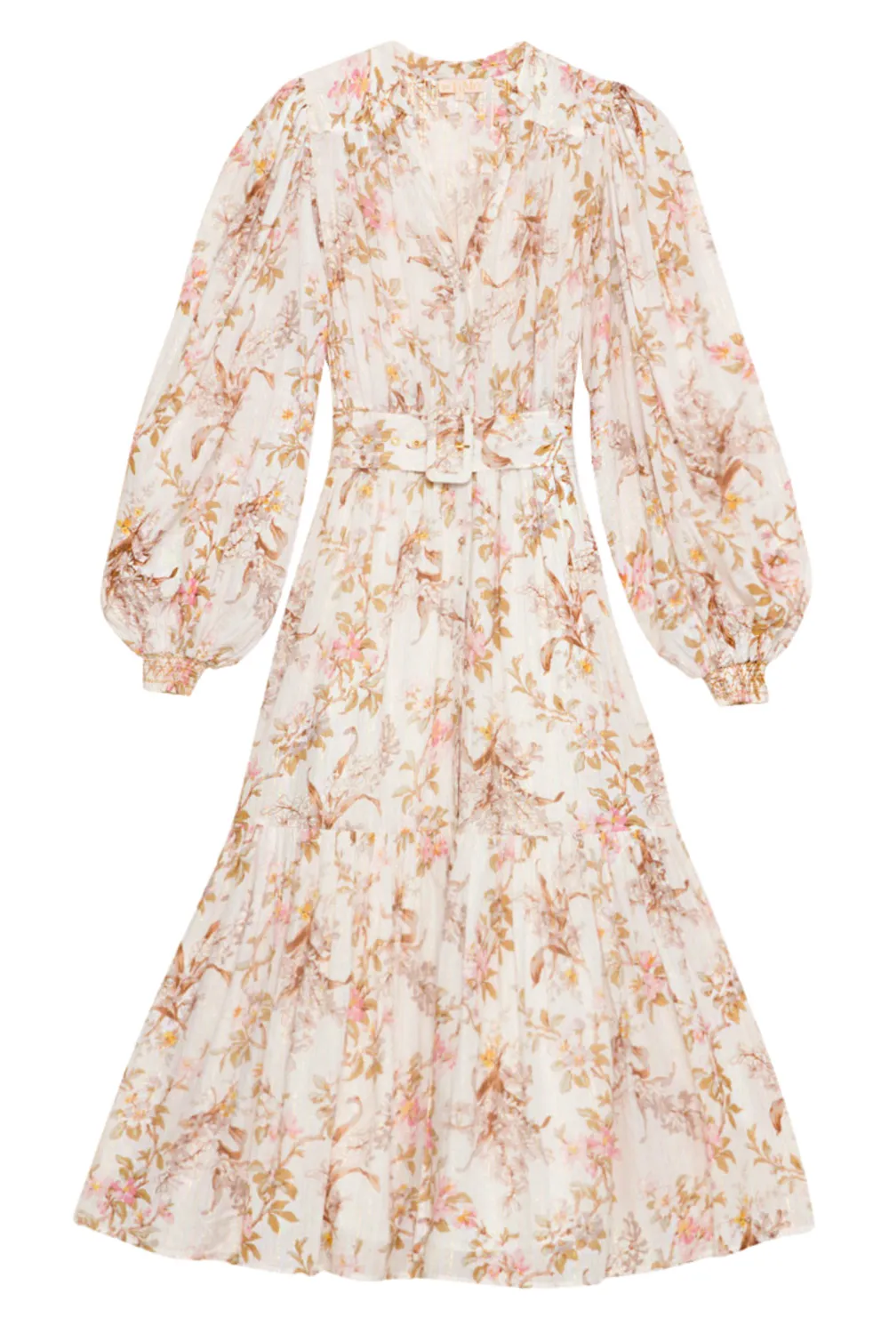 Bohemian Midi Dress in Flower Branches