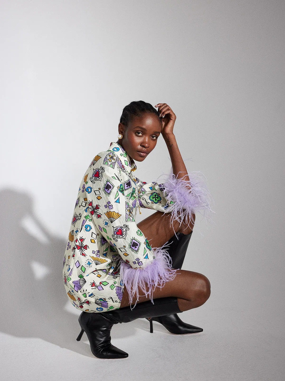 Carlotta Playing Cards Mini Dress