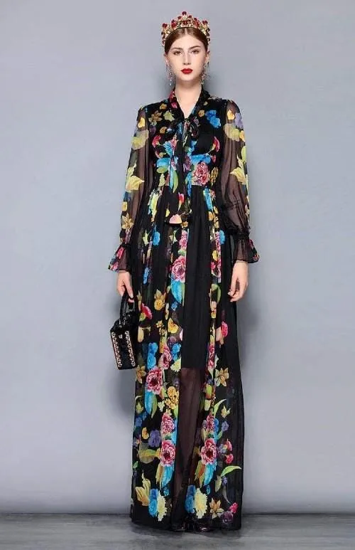 Chiffon Runway Maxi Dress