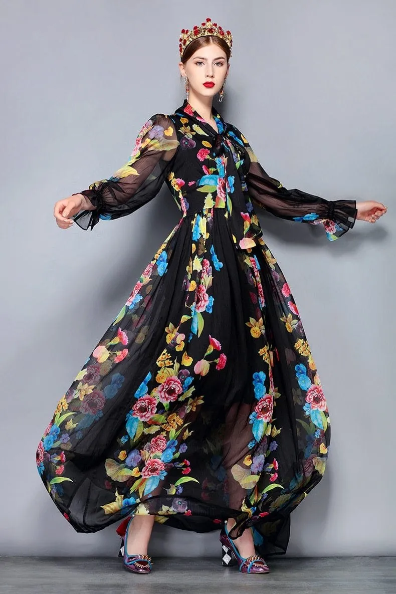 Chiffon Runway Maxi Dress