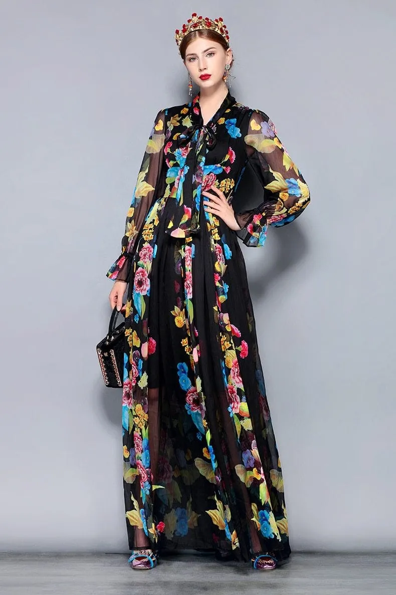 Chiffon Runway Maxi Dress