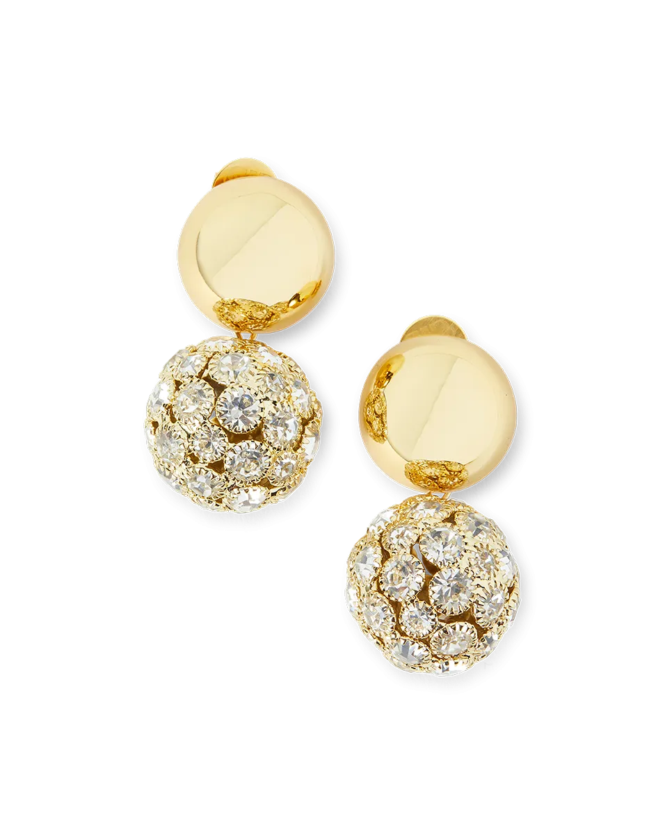 Crystal Sphere Stud Earrings