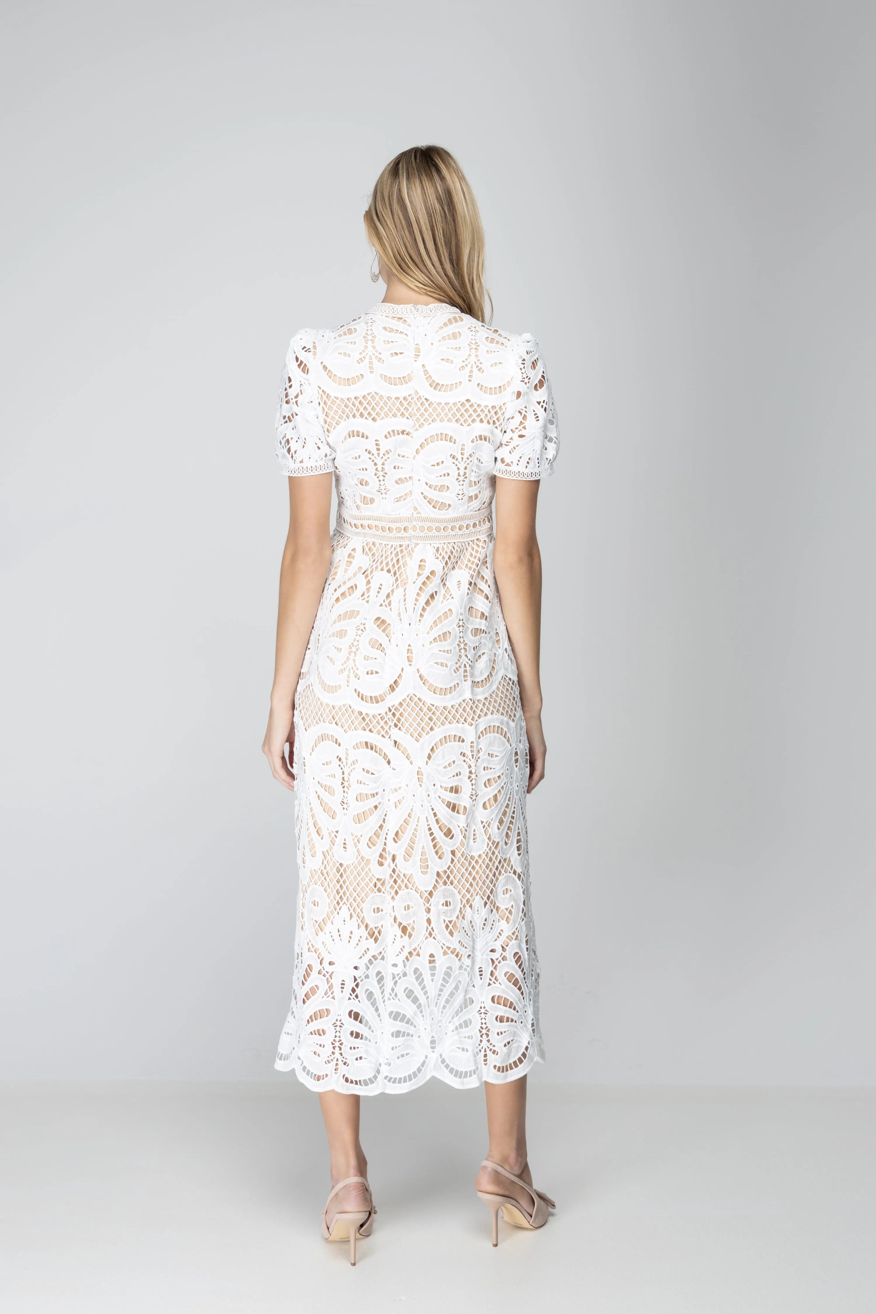 Cup of tea Crochet Lace Midi Dress