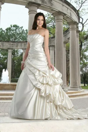 Da Vinci Bridal Gown 50051 White Gathered A-Line - Size 10