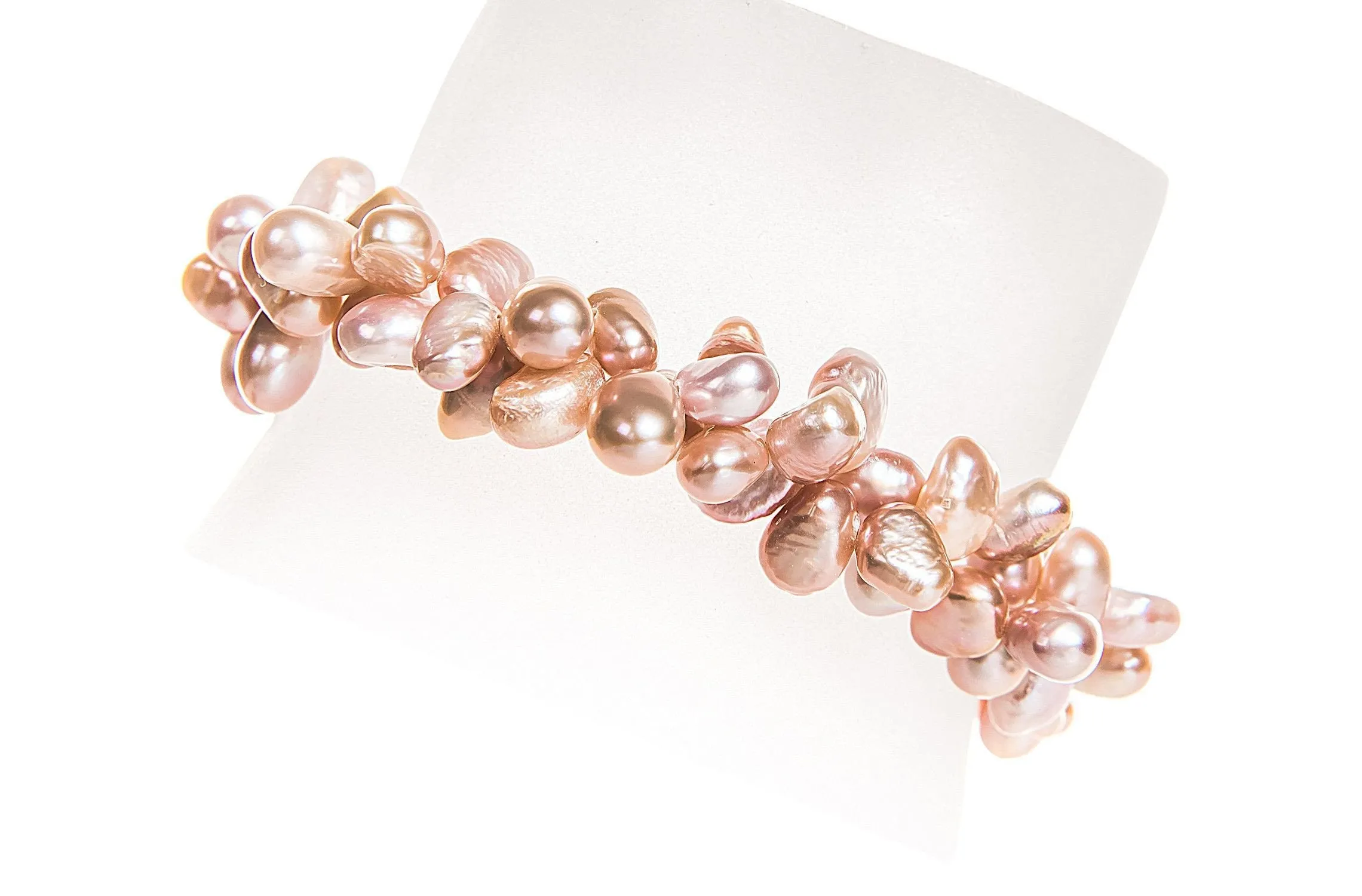 Double Strand Irregular Pink/Purple Freshwater Pearl Bracelet