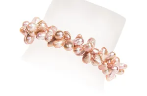 Double Strand Irregular Pink/Purple Freshwater Pearl Bracelet