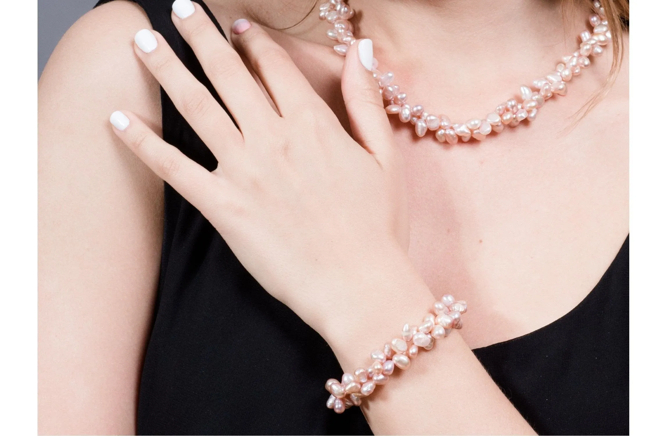 Double Strand Irregular Pink/Purple Freshwater Pearl Bracelet