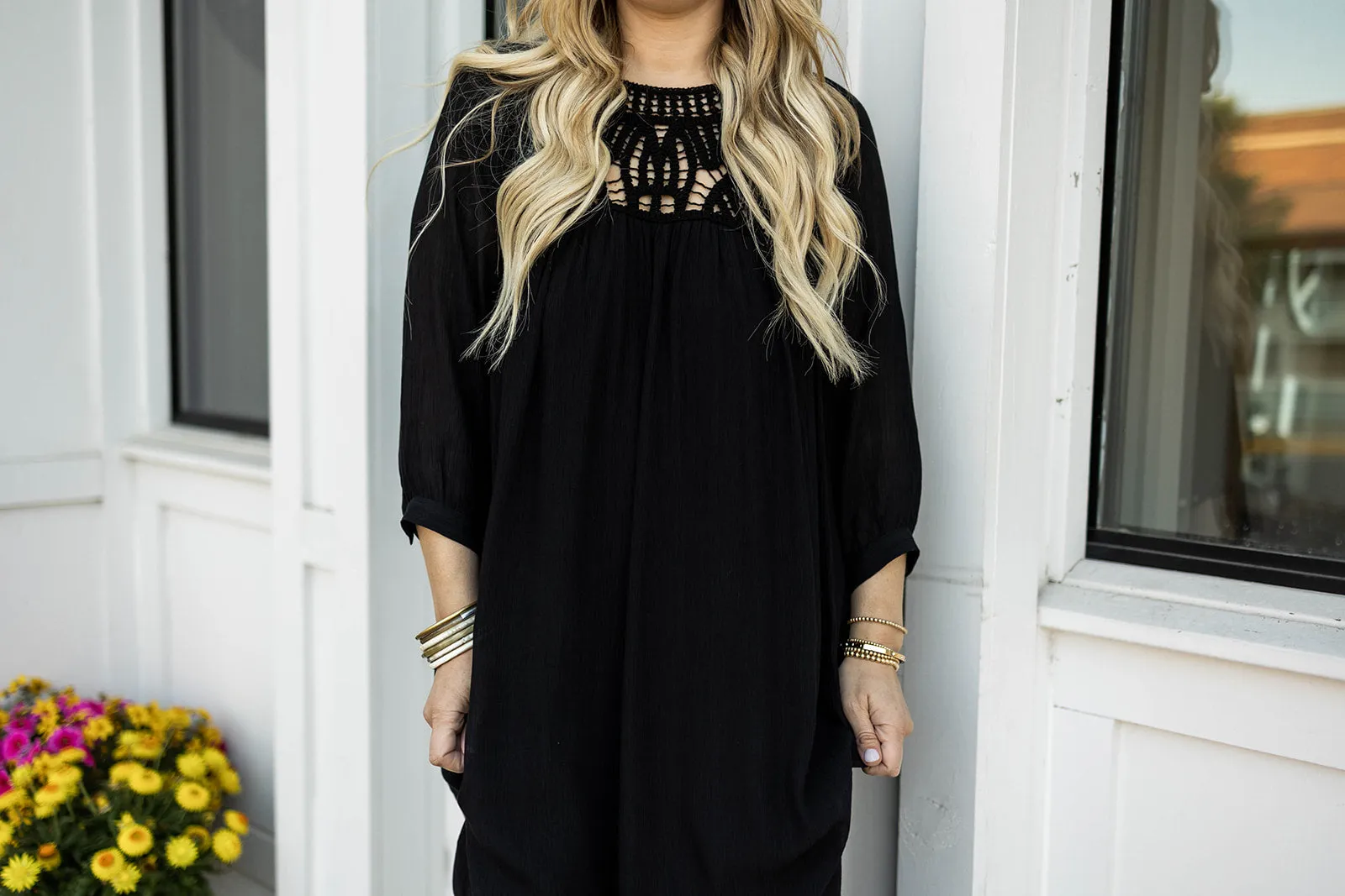 evangeline dress in black