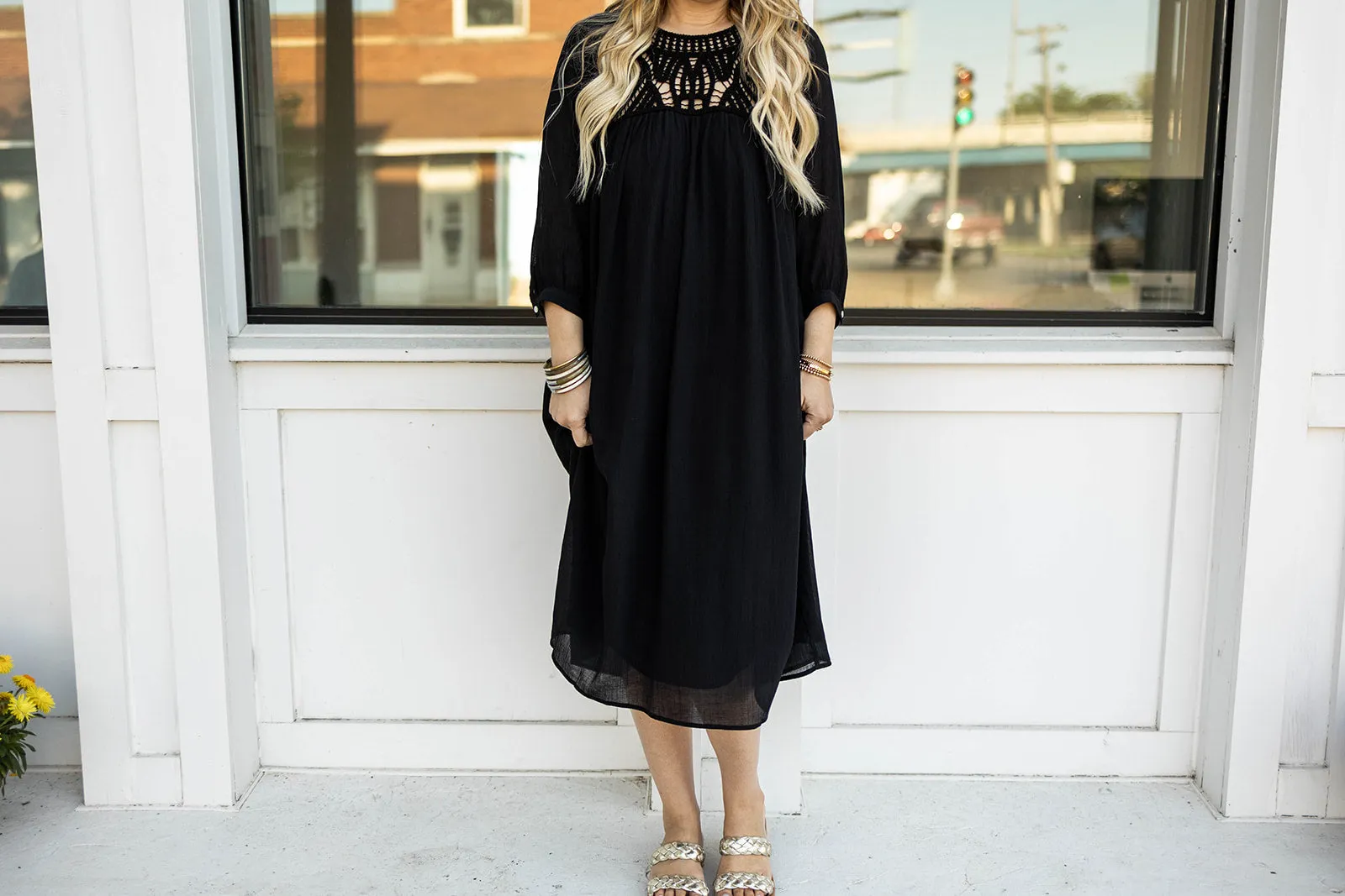 evangeline dress in black