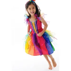 Fairy Girls Ribbon Fairy Dress Rainbow Large