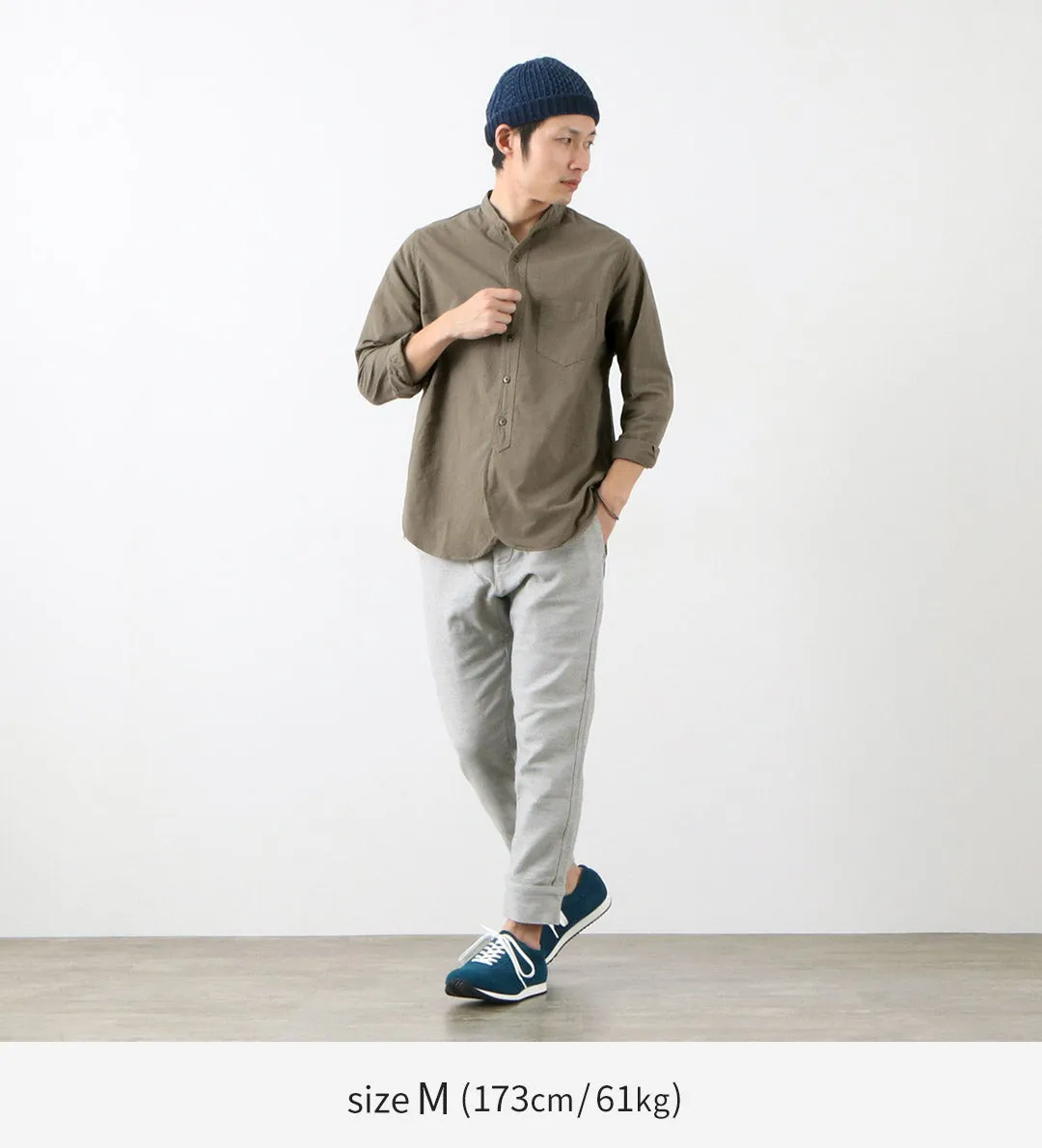 FOB FACTORY / F3464 Dye band collar shirt