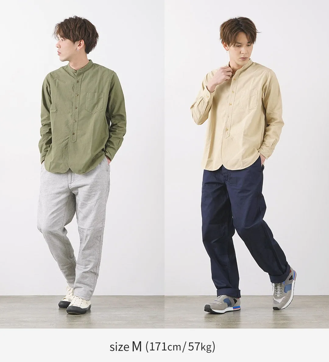 FOB FACTORY / F3464 Dye band collar shirt