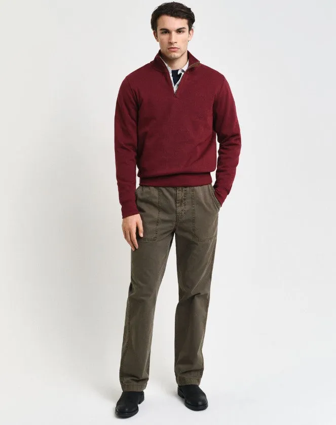 GANT - Sacker Rib Half Zip, Wine Red