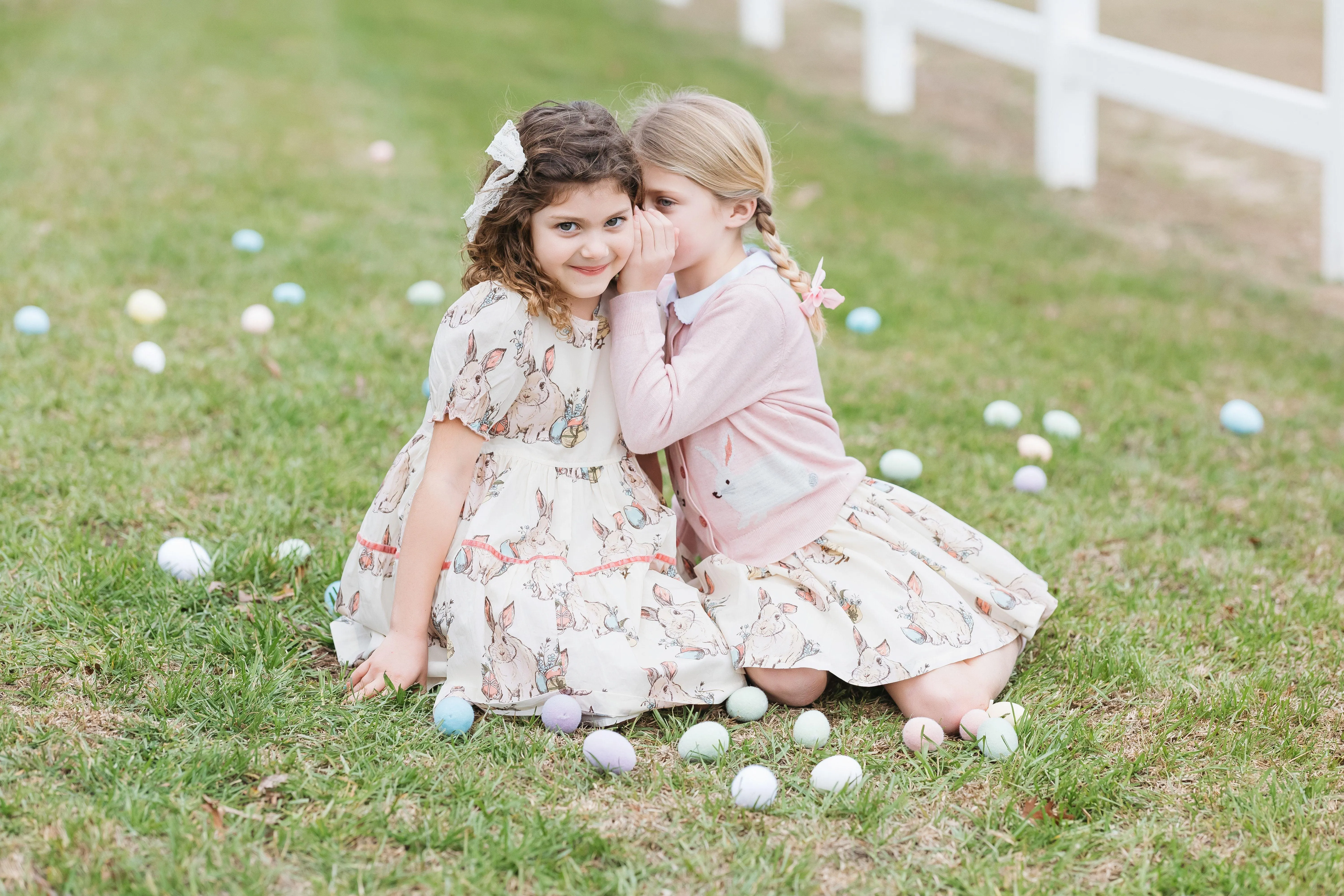 Girls Dress | Maribelle Dress - Bunny Friends | Pink Chicken
