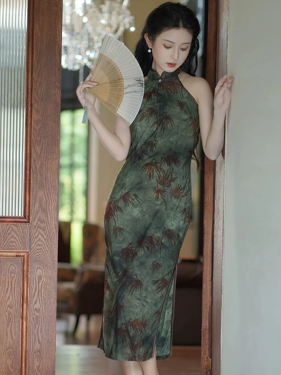 Halter Neck Long Cheongsam, Zarina
