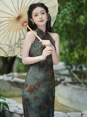 Halter Neck Long Cheongsam, Zarina