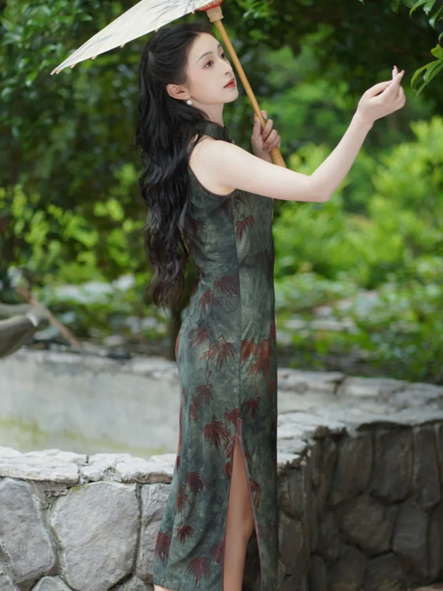 Halter Neck Long Cheongsam, Zarina