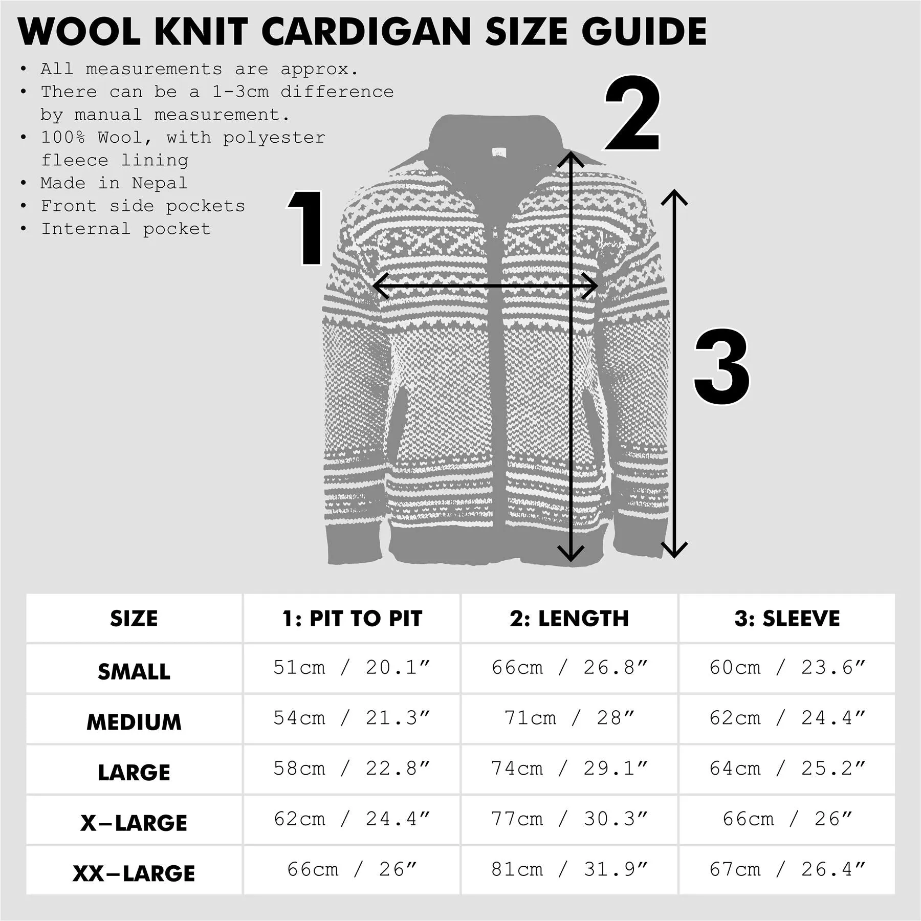 Hand Knitted Wool Jacket Cardigan - Stripe Teal