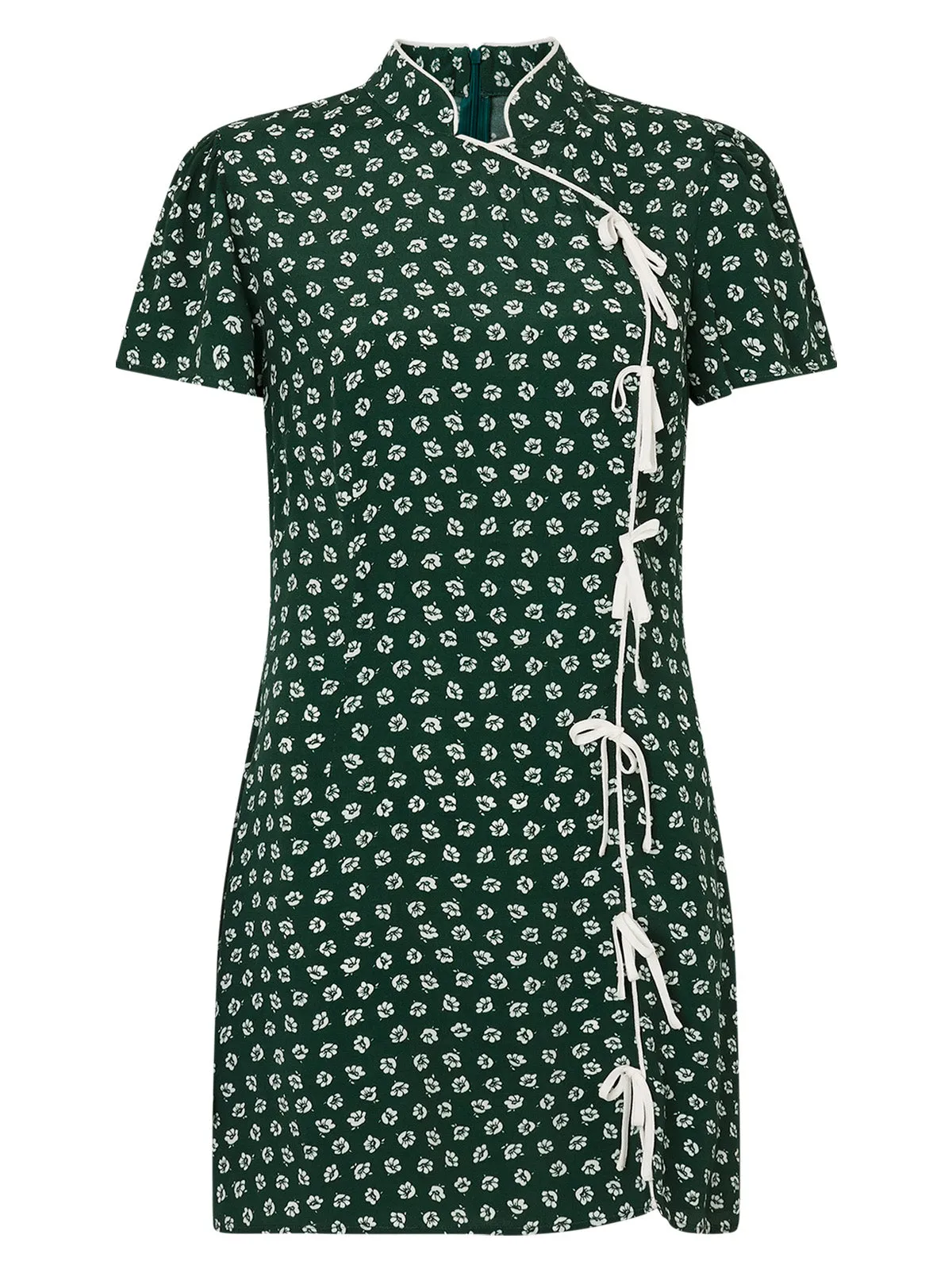 Harlow Green Ditsy Floral Mini Dress