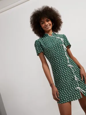 Harlow Green Ditsy Floral Mini Dress