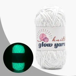 High Brightness Polyester White Glow-in-the-Dark Yarn