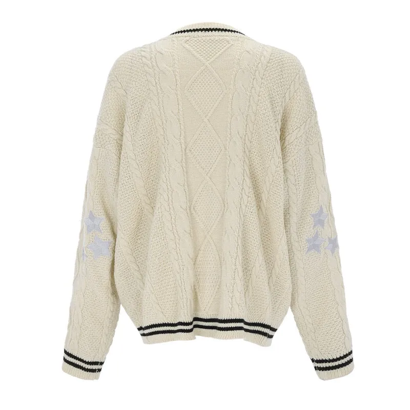 Hollywood Starlet Star-Embroidered Cardigan