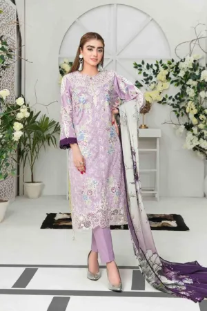 Izel by Tawakkal Semi Stitched 3 Piece Emb Lawn Collection'2023-IZ-7202