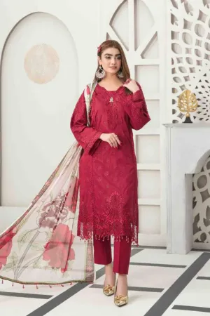 Izel by Tawakkal Semi Stitched 3 Piece Emb Lawn Collection'2023-IZ-7208
