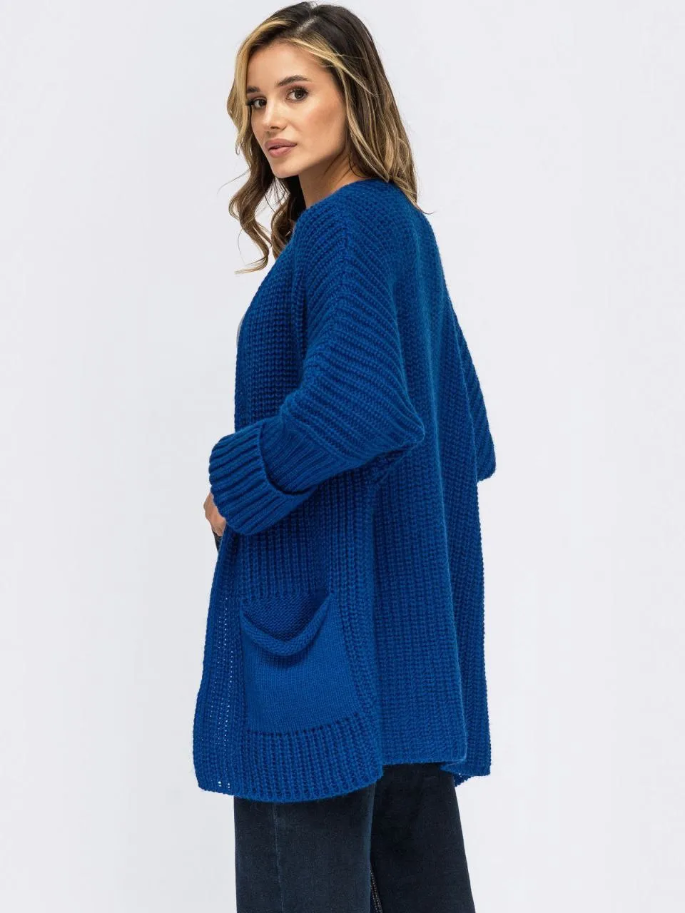 Knitted Slip On Cardigan with Pockets M-XXL