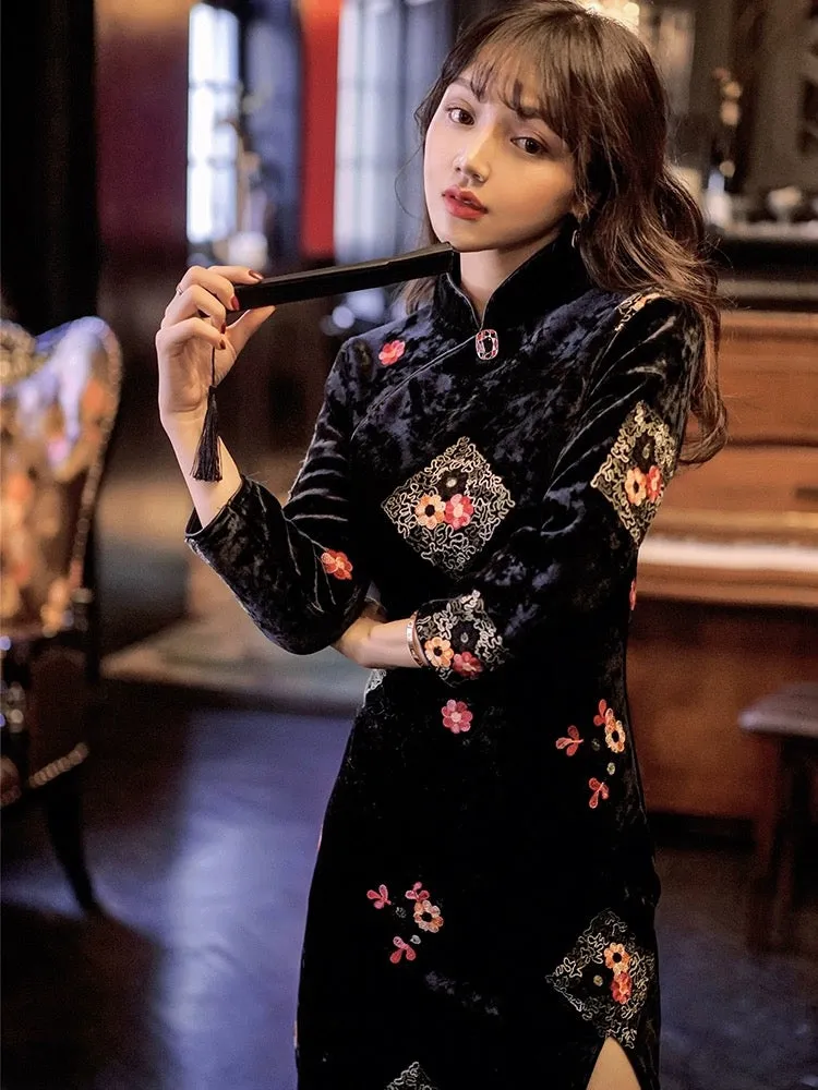Long Sleeve Short Cheongsam, Alessandra