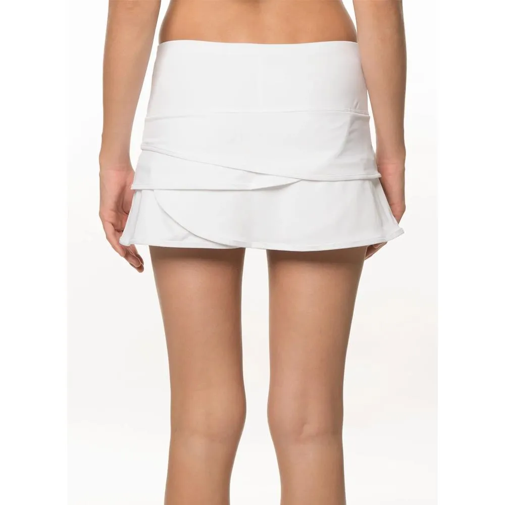 Lucky in Love Women's Essentials Scallop 12.5" Skort - White