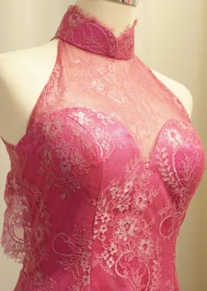 Magellanica Halter Open Back Lace Mermaid Qipao - RTW
