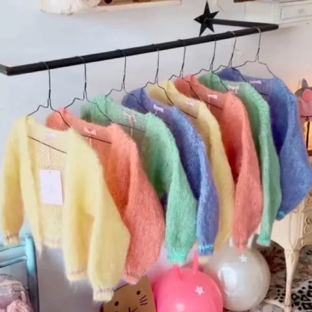 Mini Princess Mohair Cardigan - Yellow