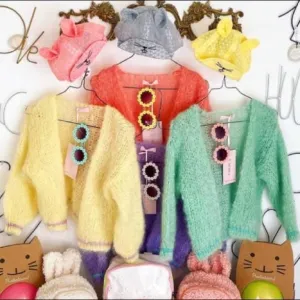 Mini Princess Mohair Cardigan - Yellow