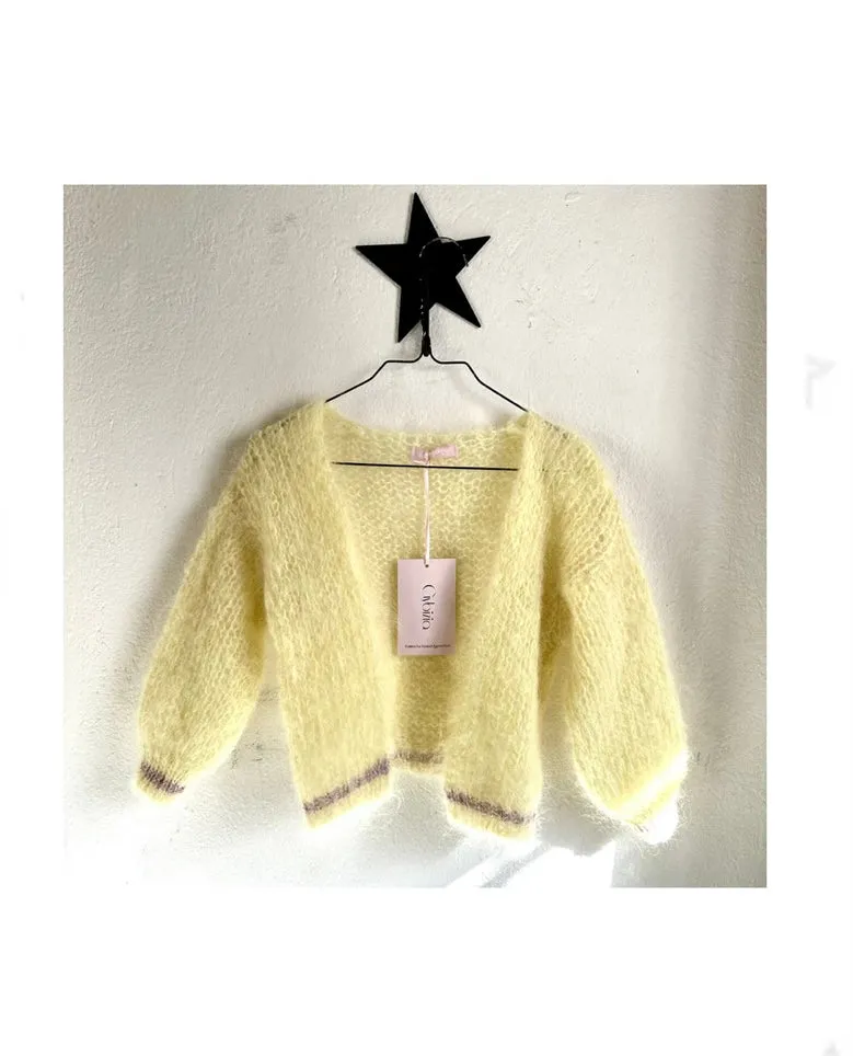 Mini Princess Mohair Cardigan - Yellow