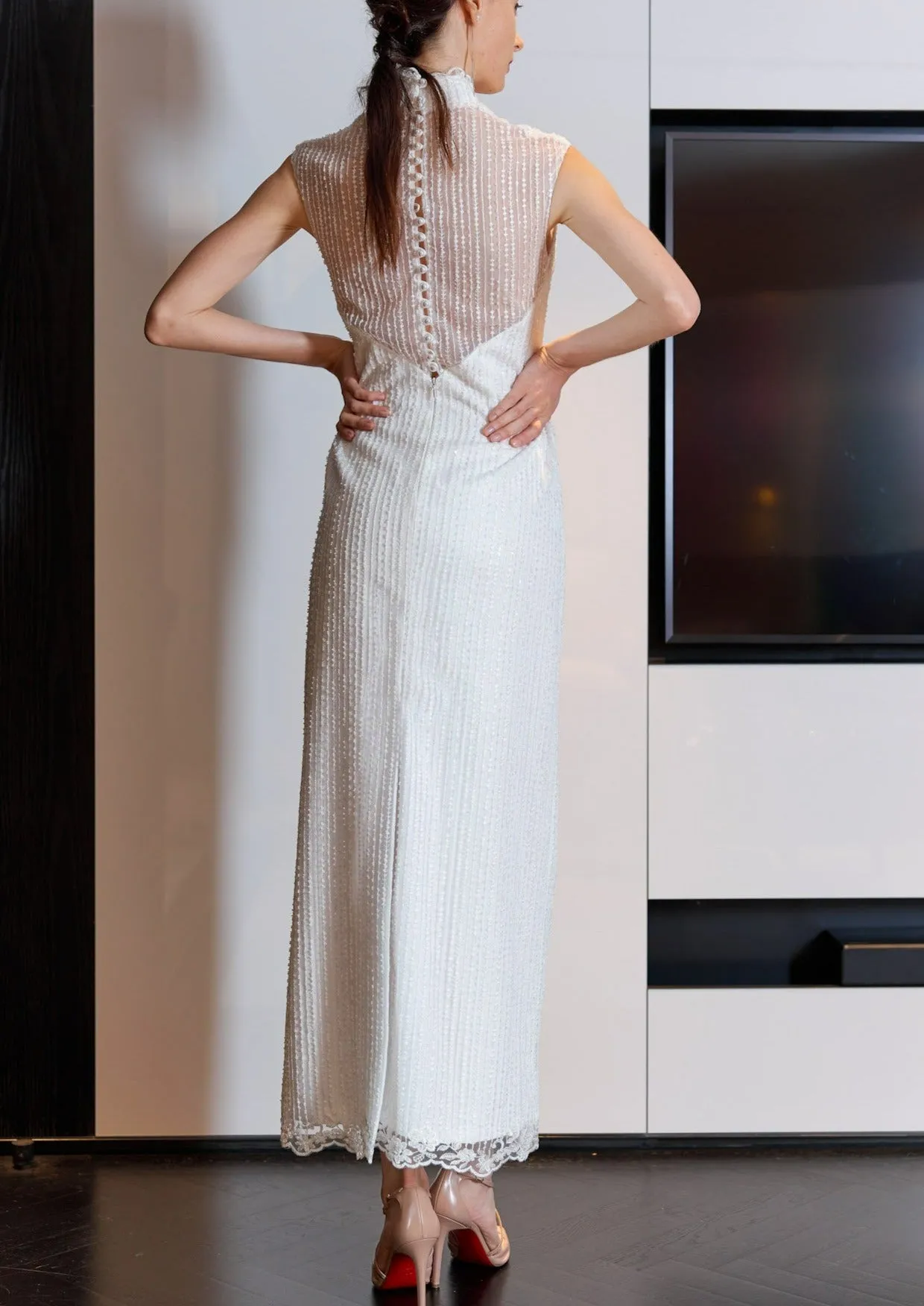 Moonflower Sequinned Qipao