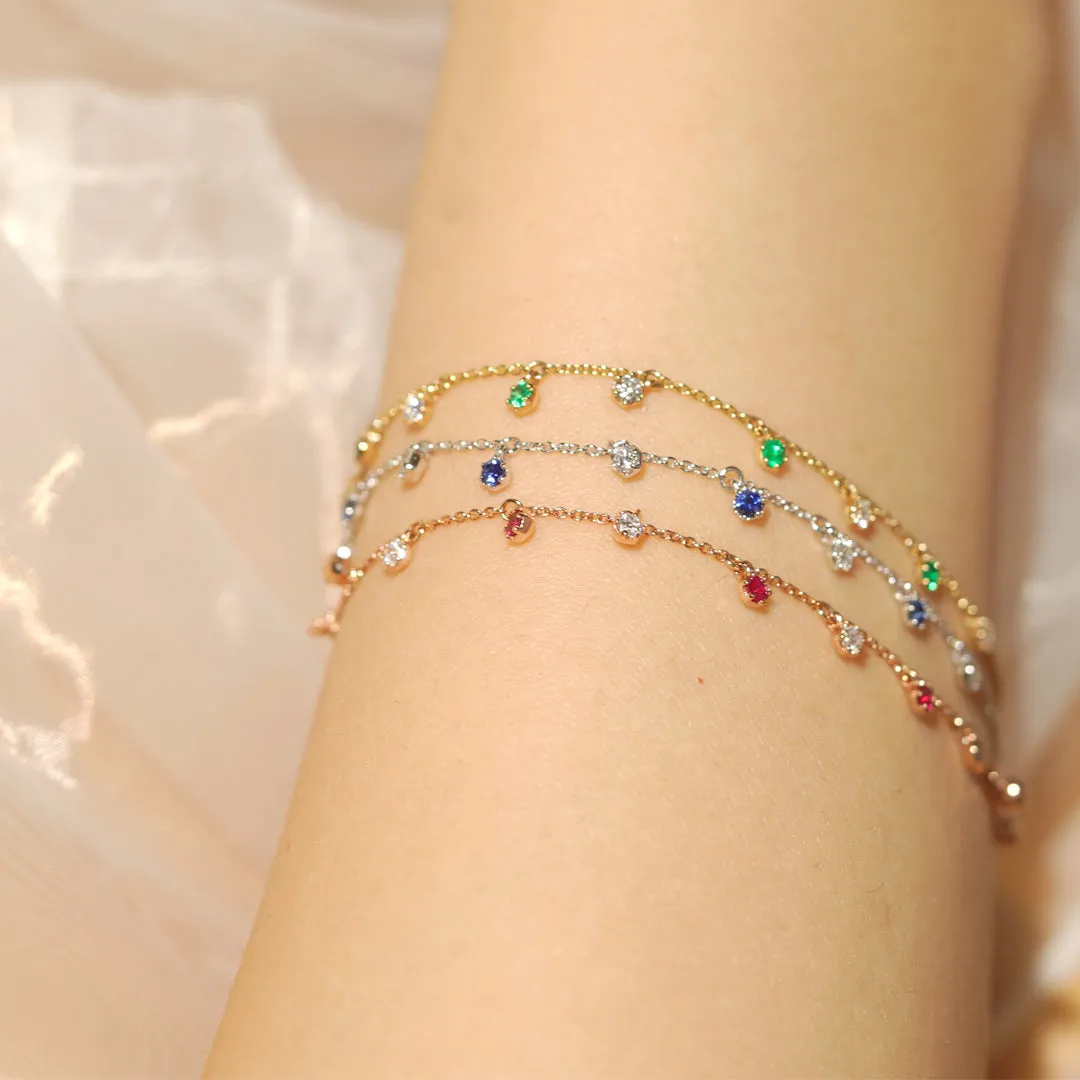 mori - 14K White Gold Diamond Bracelet
