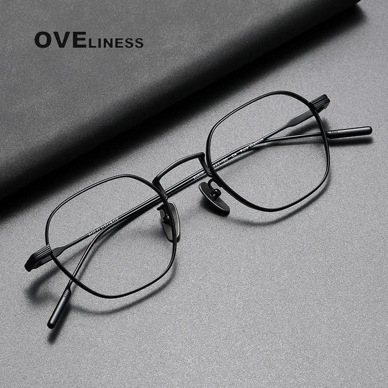 Oveliness Unisex Full Rim Irregular Square Titanium Eyeglasses 80808