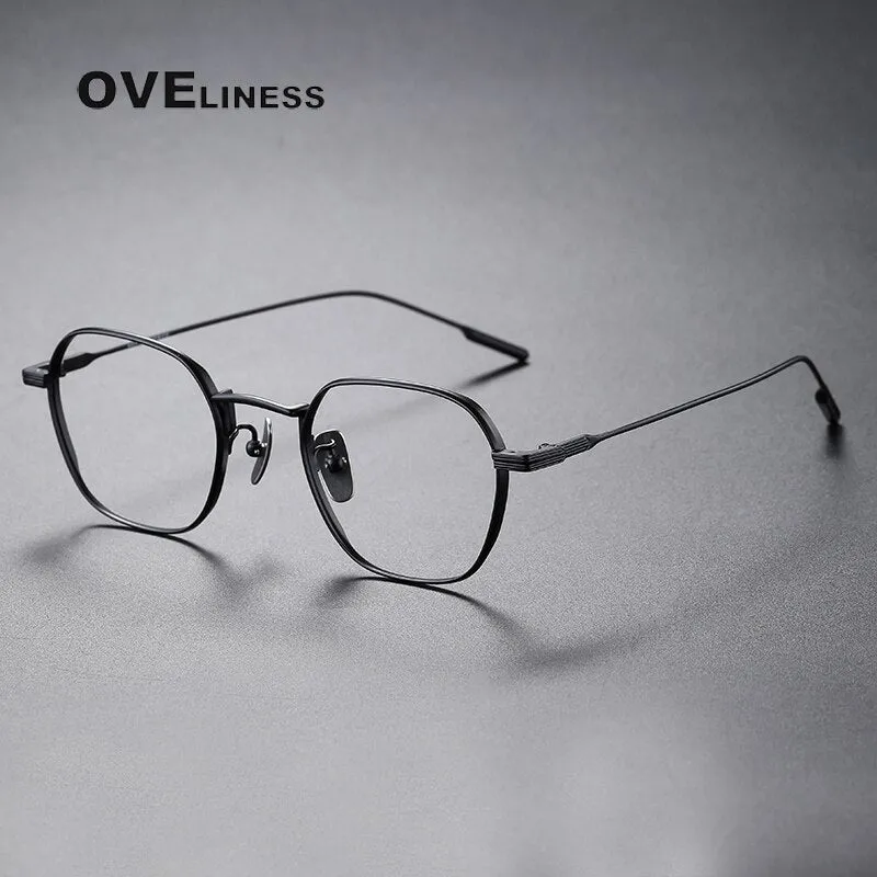 Oveliness Unisex Full Rim Irregular Square Titanium Eyeglasses 80808