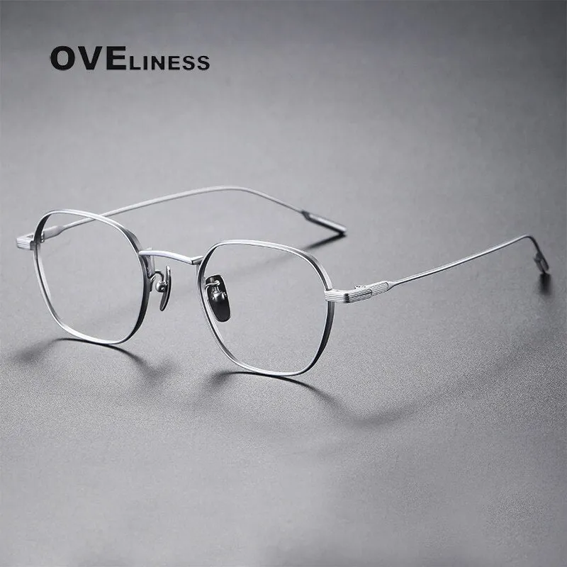 Oveliness Unisex Full Rim Irregular Square Titanium Eyeglasses 80808