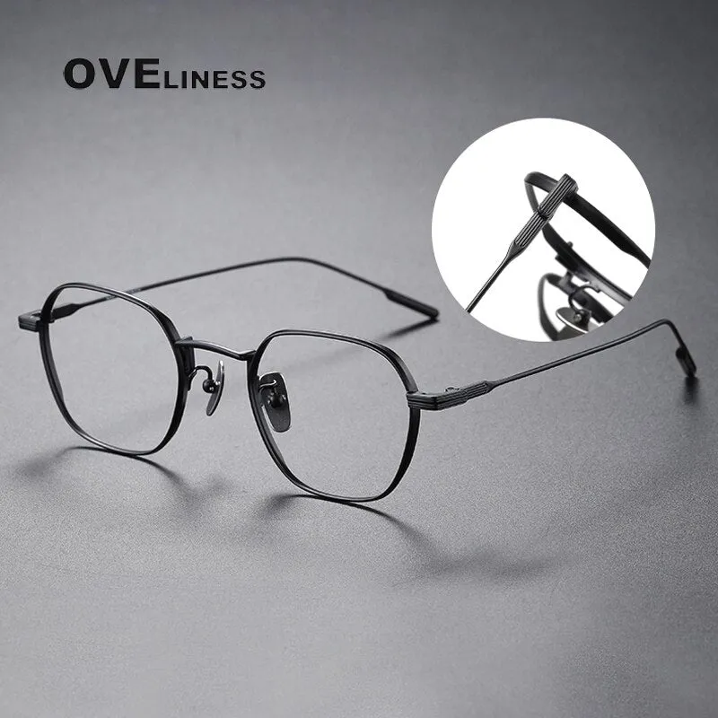 Oveliness Unisex Full Rim Irregular Square Titanium Eyeglasses 80808