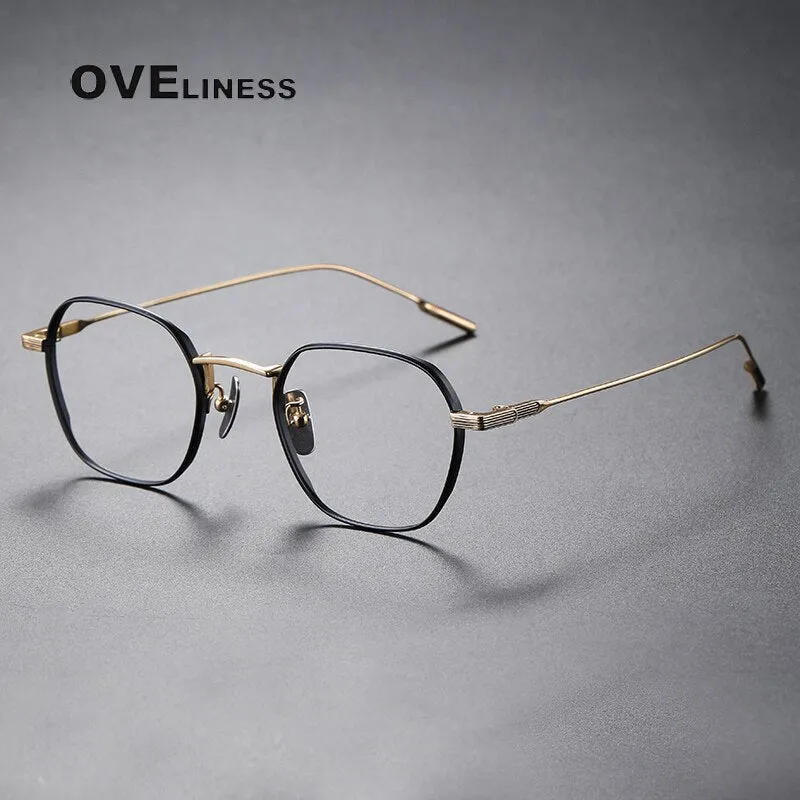 Oveliness Unisex Full Rim Irregular Square Titanium Eyeglasses 80808