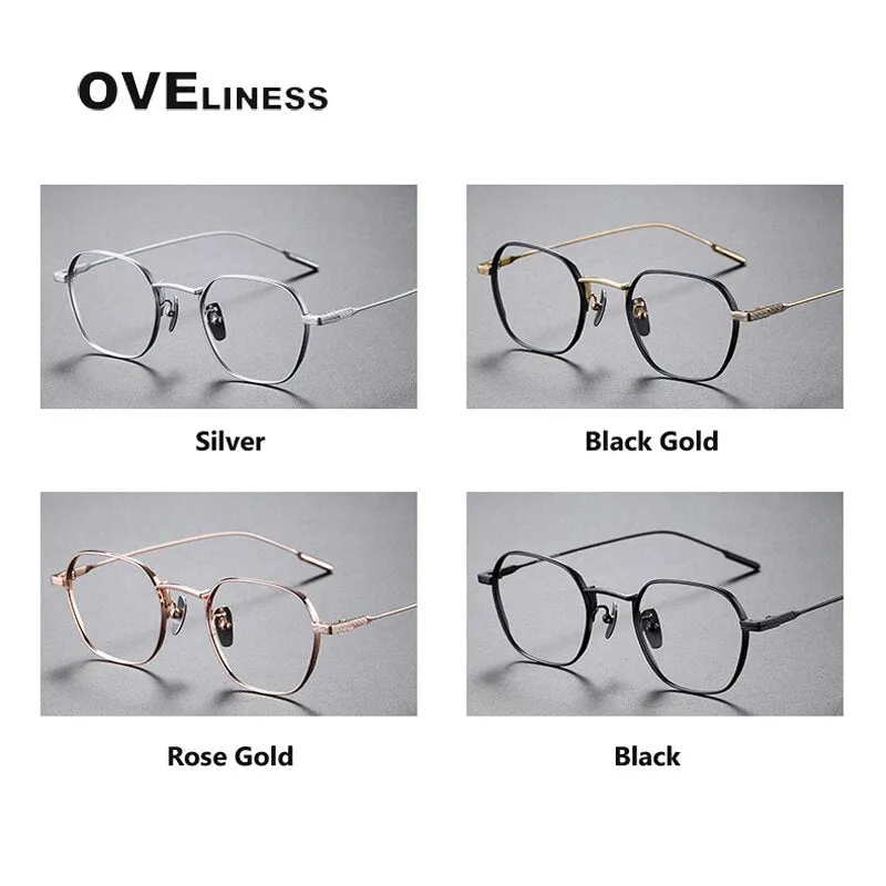 Oveliness Unisex Full Rim Irregular Square Titanium Eyeglasses 80808