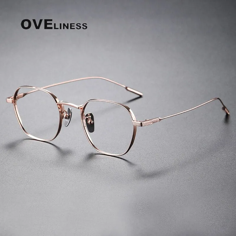 Oveliness Unisex Full Rim Irregular Square Titanium Eyeglasses 80808
