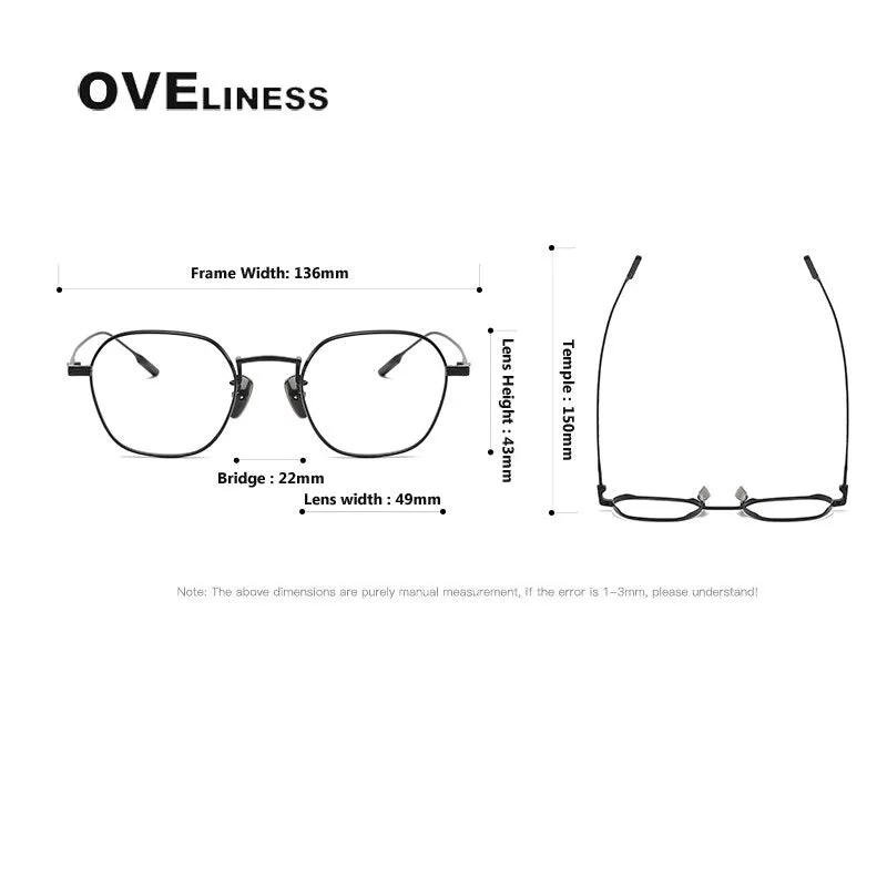 Oveliness Unisex Full Rim Irregular Square Titanium Eyeglasses 80808